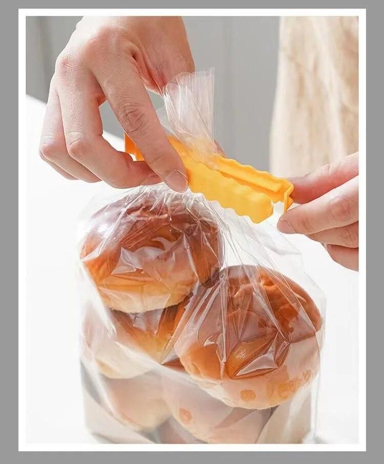 12pcs set Creative French Fries Bag Sealer with Holder Fridge Magnet Bag Clips Food Seal Clip Keep Fresh Snack Sealing Clamp