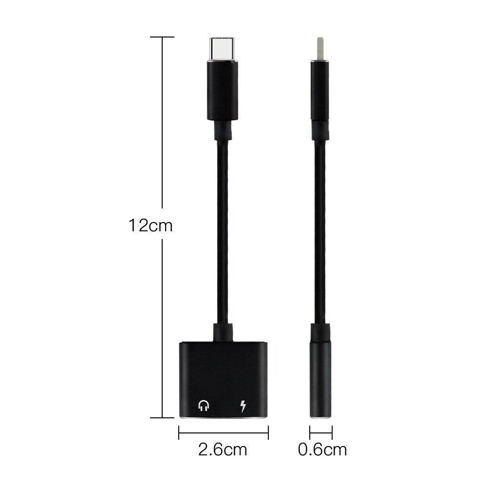 2 In 1 Type-C Audio Charging Adapter With Type C Charging