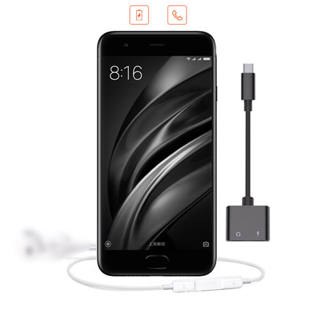 2 In 1 Type-C Audio Charging Adapter With Type C Charging