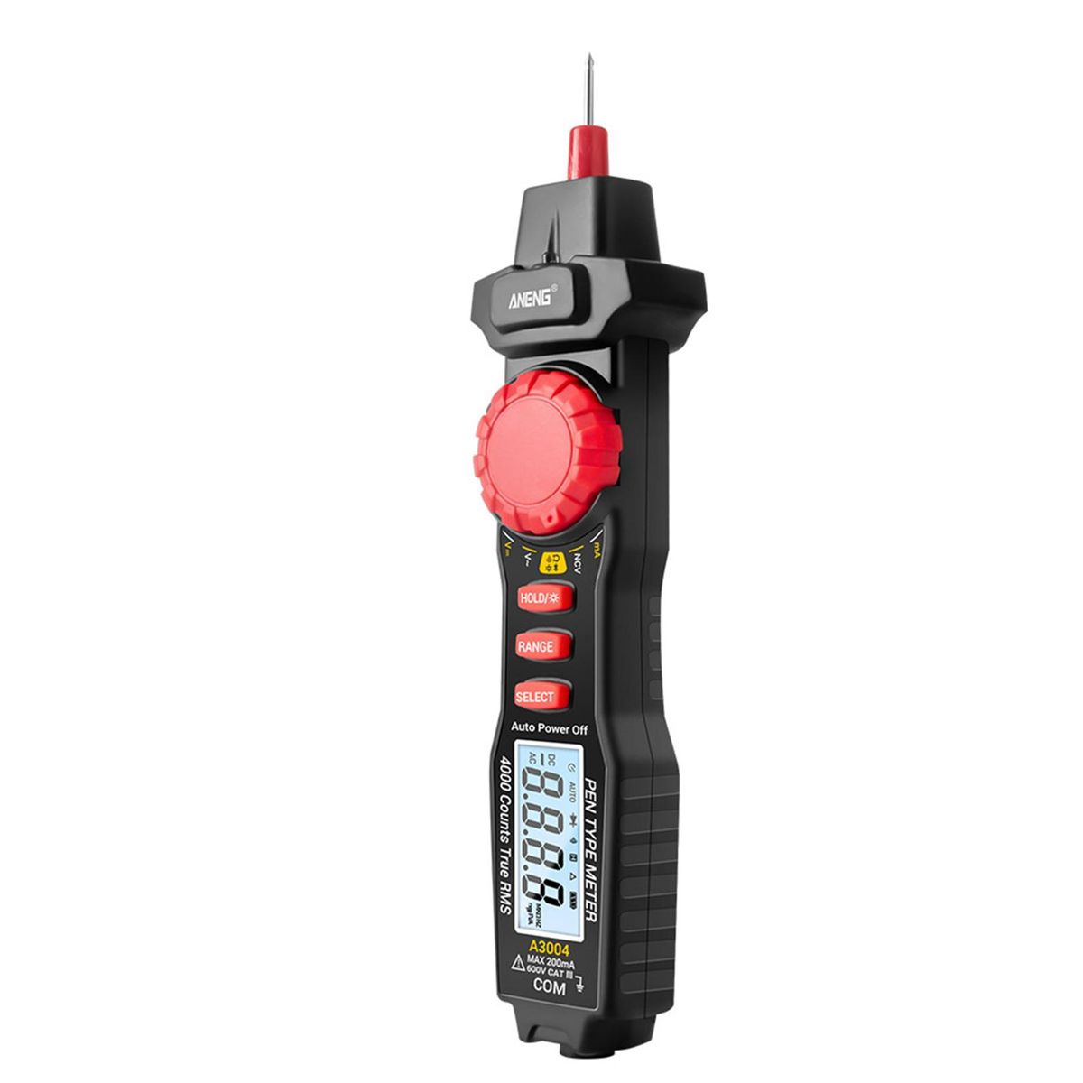 ANENG A3004 Digital Pen Multimeter Auto Range NCV AC/DC Voltmeter Ammeter Ohmmeter Resistance Meter with Capacitance Diode Test Continuity Alarm Backlit LCD Screen with Data Hold Flashlight