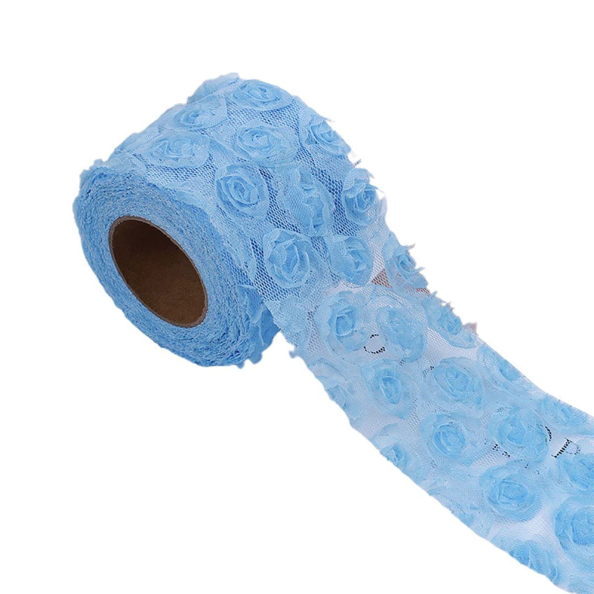 Fabric Ribbon Rolls Gift Wrap Decoration DIY Ribbon Blue