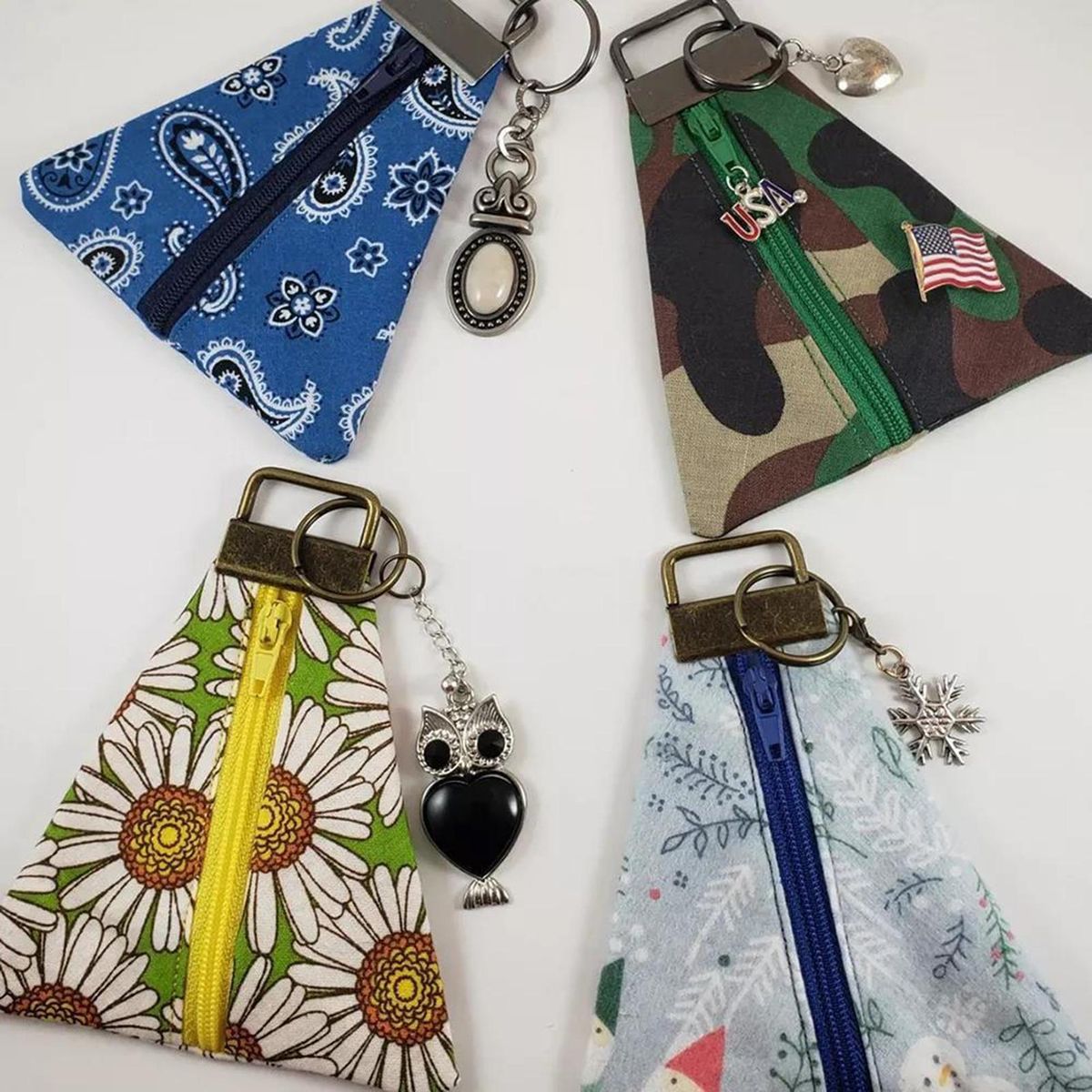 Sewing Ruler Triangle Key Fob Pouch Craft DIY Sewing Ruler