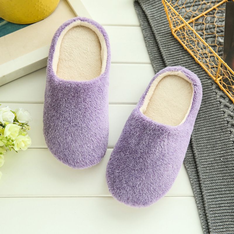 New Solid Color Jade Rabbit Velvet Soft Bottom Slippers