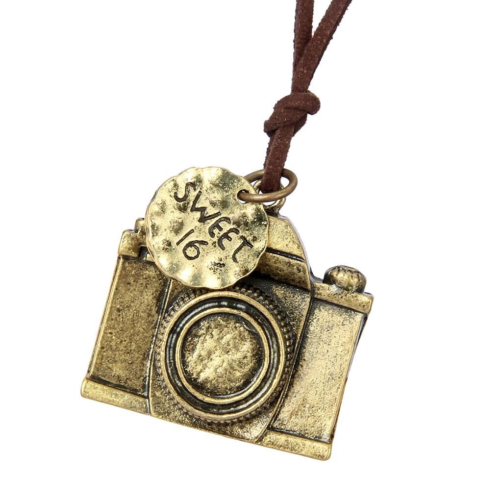 Retro Charms Camera  Rope Chain Women Men Necklace