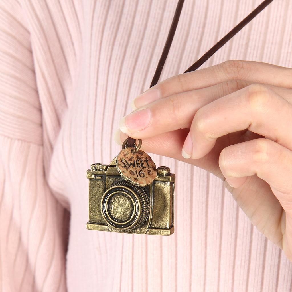 Retro Charms Camera  Rope Chain Women Men Necklace