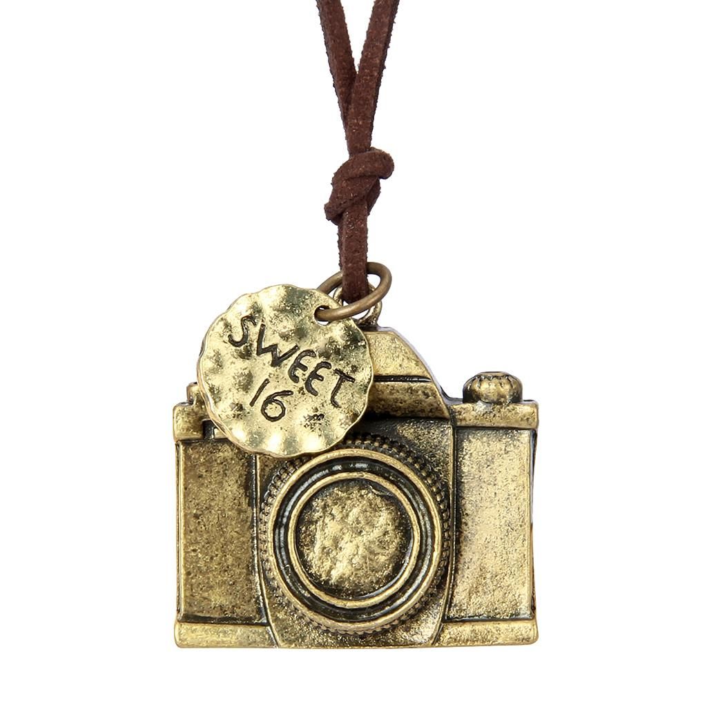 Retro Charms Camera  Rope Chain Women Men Necklace