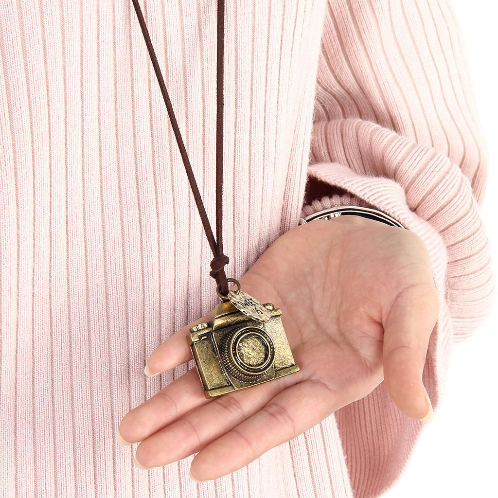 Retro Charms Camera  Rope Chain Women Men Necklace