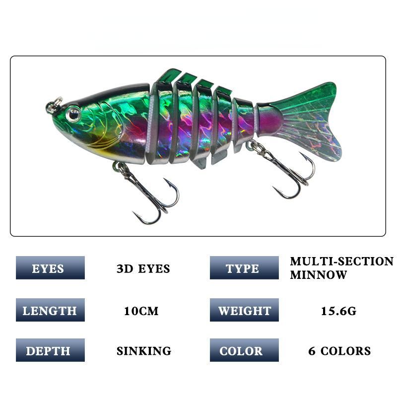 5PS Swinging Seven-Section Bait 15.6g/10cm with Simulation and Imitation, Hard B