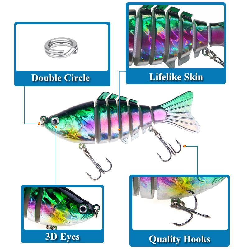 5PS Swinging Seven-Section Bait 15.6g/10cm with Simulation and Imitation, Hard B