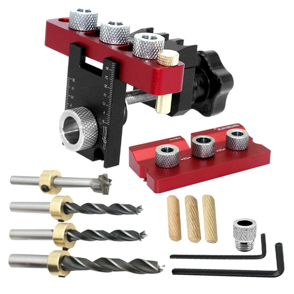 Adjustable Woodworking 3 In 1 Doweling Jig Kit Pocket Hole