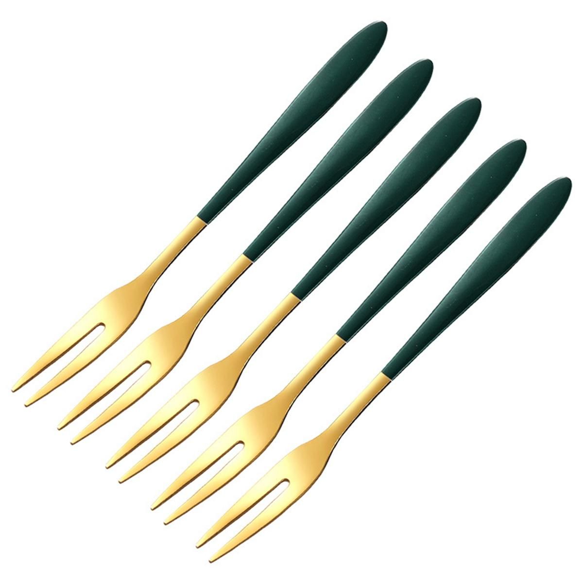 5 Pieces of 5 Inch Stainless Steel Luxury Exquisite Fruit