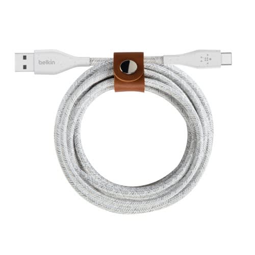Duratek Plus Usb-c To Usb-a Cable With Strap - White