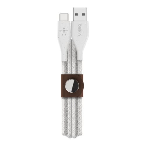 Duratek Plus Usb-c To Usb-a Cable With Strap - White