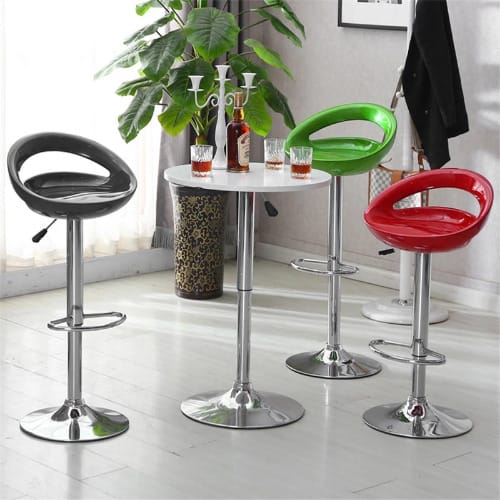 Gloss Abs Sleek Plastic Bar Stools - Set Of 3 - Multicolor