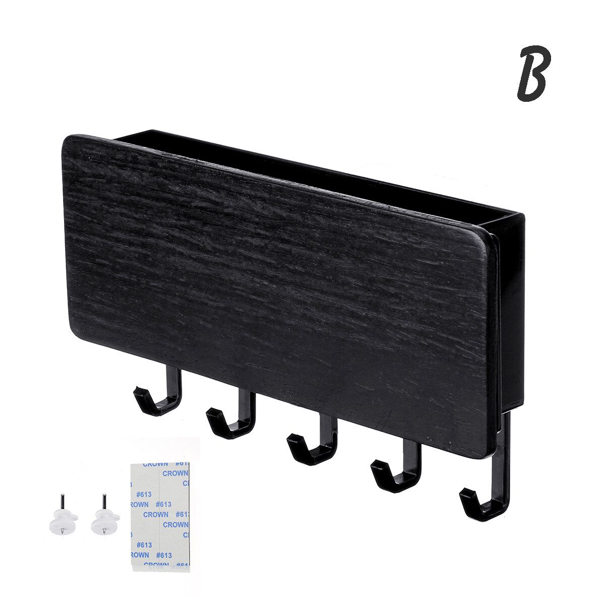Wall Mount Hook Hanger Holder Storage Wooden Rack Hanging Key Home Organizer White