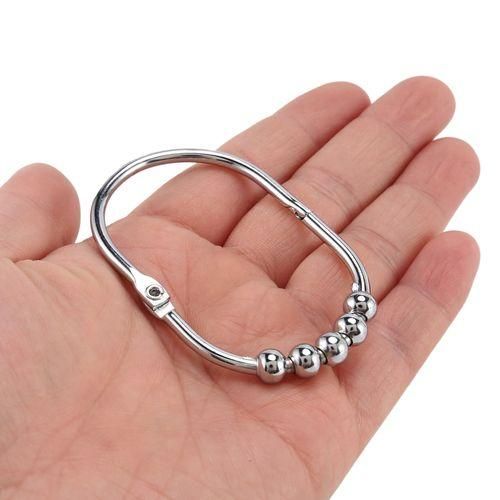 24Pcs Curtain Hooks Metal Bathroom Shower