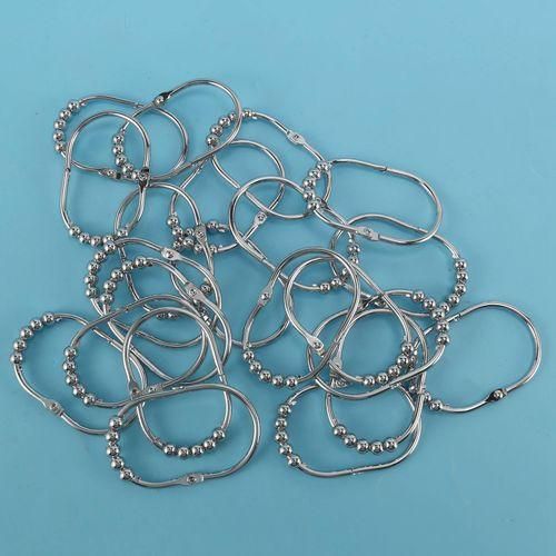 24Pcs Curtain Hooks Metal Bathroom Shower