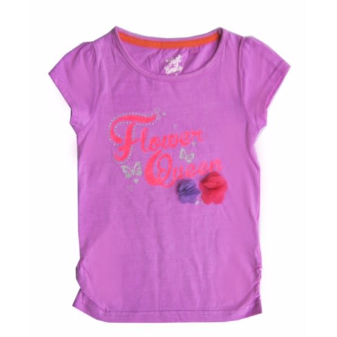 Girls Top with Flowers - Purple