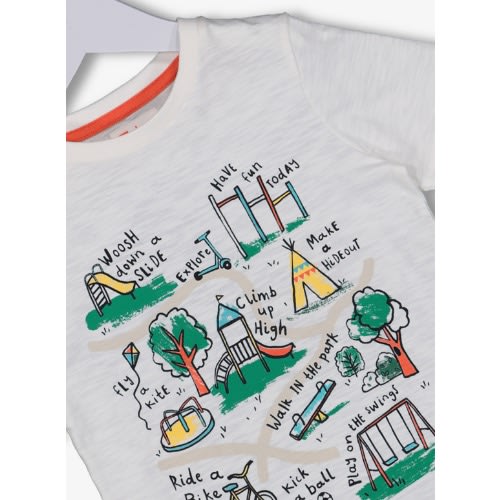 White Playground Print T-shirt