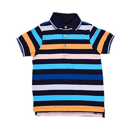 Colour Block Polo Shirt By Crown & Ivy - Blue And Yellow