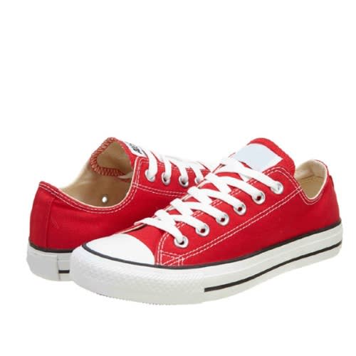 Men's Canvas Low Top Sneakers -Red