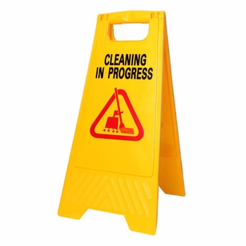 Caution Cleaning in Progress Floor Sign-Yellow
