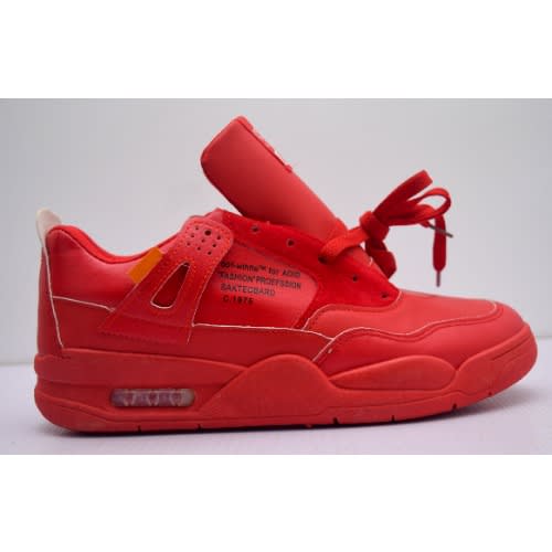 Breathable Lace-up Men's Running Sneakers - Red