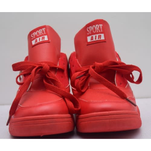 Breathable Lace-up Men's Running Sneakers - Red
