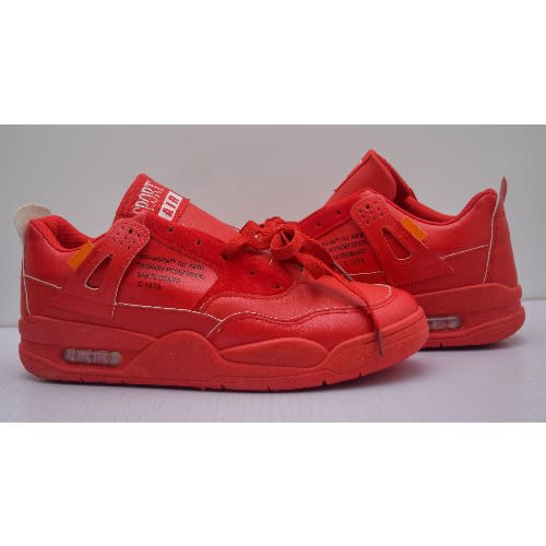Breathable Lace-up Men's Running Sneakers - Red