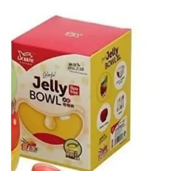Colourful Jelly Bowls With Plastic Spoons - 4 Pieces