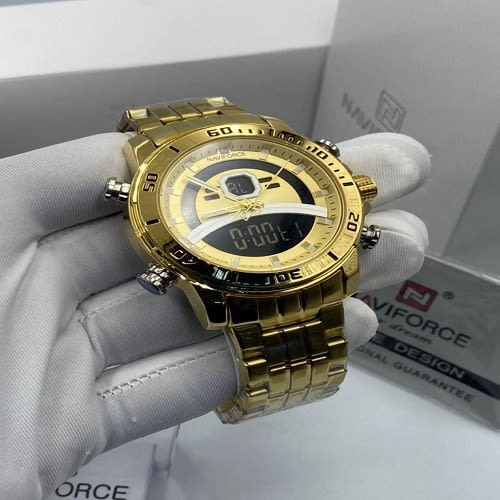 Stainless Steel Dual Time Wrist Watch For Men