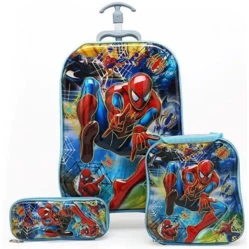3 In 1 Kid's Spider Man Themed Trolley School Bag - 18