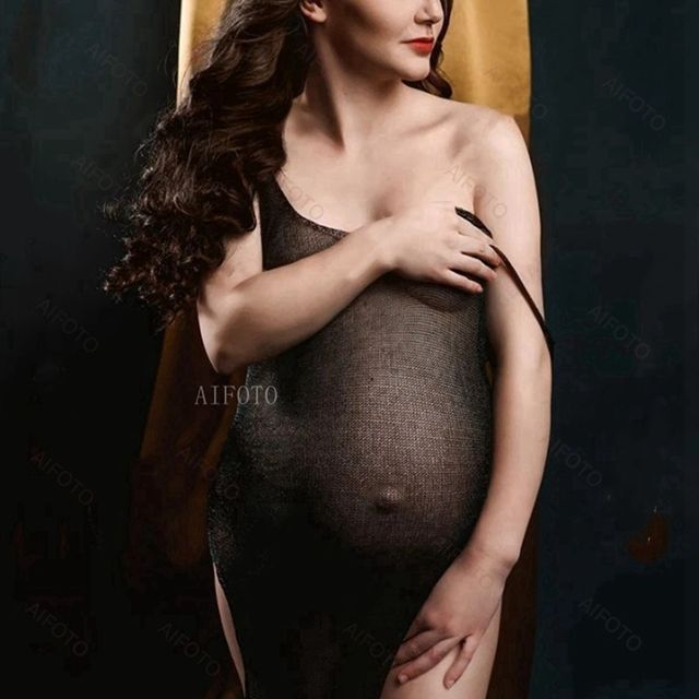 !Maternity Dresses Pography Props Knitted Gowns Pregnancy