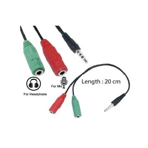 Audio Splitter Cable Male To 2 Female