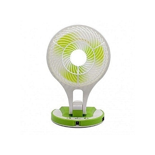 Jr - 5580 Rechargeable Fan With Portable Led Light Mini Fan
