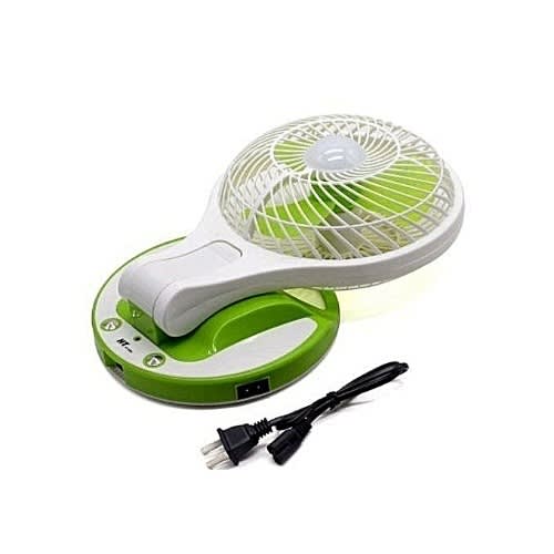 Jr - 5580 Rechargeable Fan With Portable Led Light Mini Fan