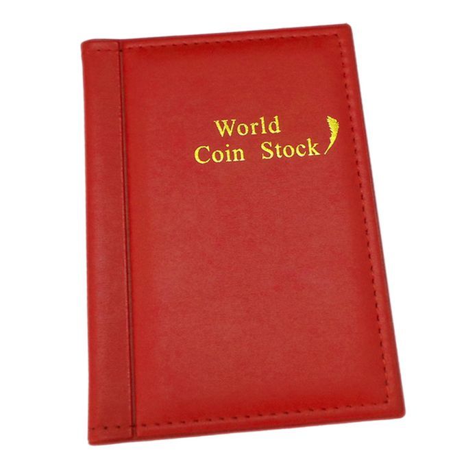 120 Pockets Coin Holder Collection PU Album Book Collector Red