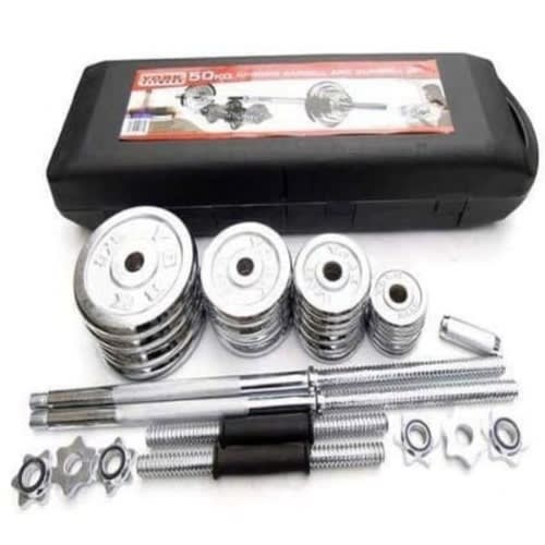 50kg Dumbbell Set With Short Dumbbells And Barbell