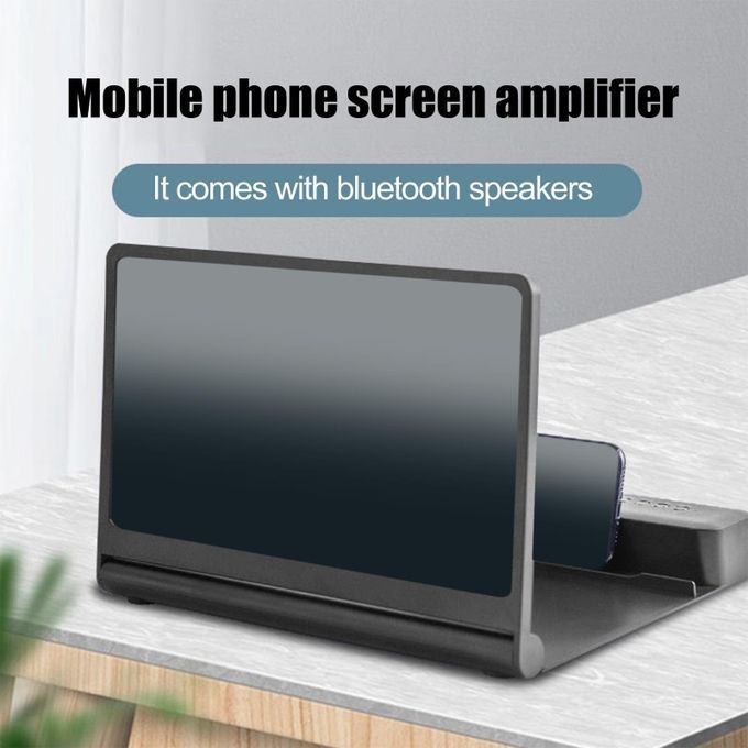 12'' Cell Phone Screen Magnifier HD Quality Phone Stand Black