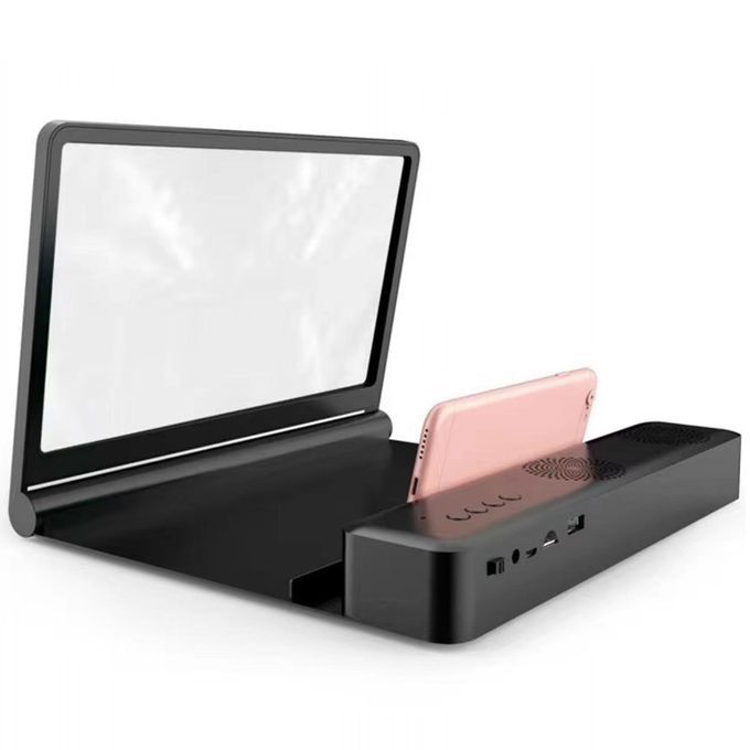 12'' Cell Phone Screen Magnifier HD Quality Phone Stand Black