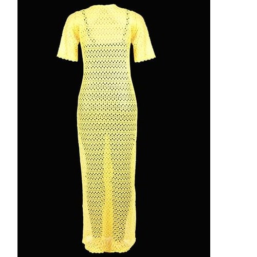 Ladies Lovely Maxi Lace Dress -Yellow