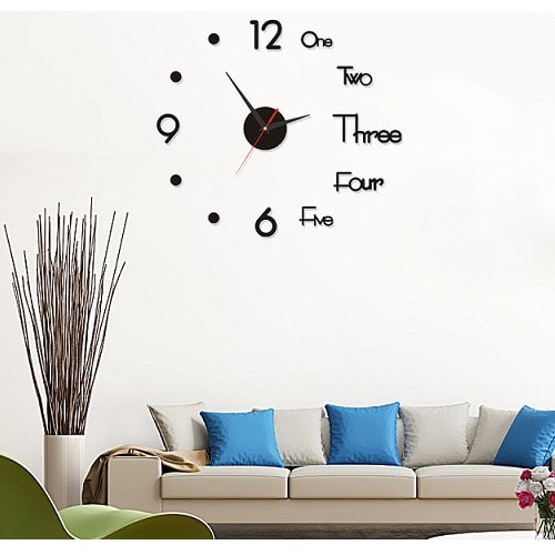 3D Mirror DIY Wall Clock - 40cm
