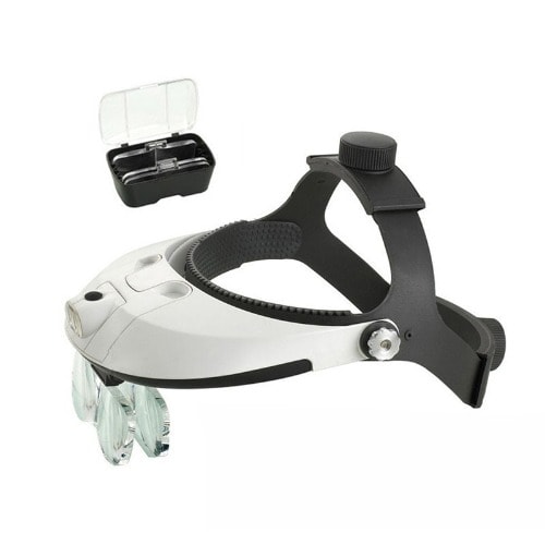Helmet Magnifying Lens Glass with LED Light & 5 Lenses