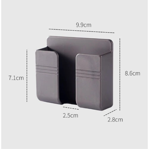 Wall Mount Cell Phone Charger Holder - Black