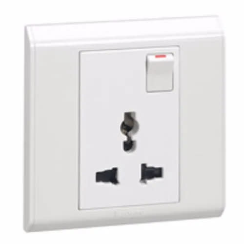 Multistandard Switched Socket Outlet Belanko - White