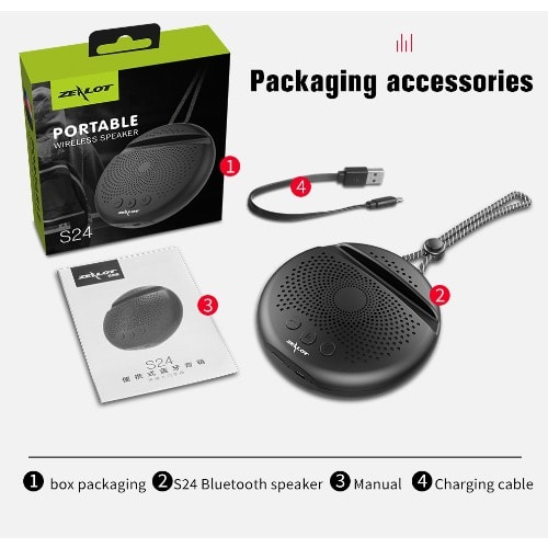 Portable Bluetooth Speaker + Phone Holder For Watching Films With 12hours Lasting Battery-red
