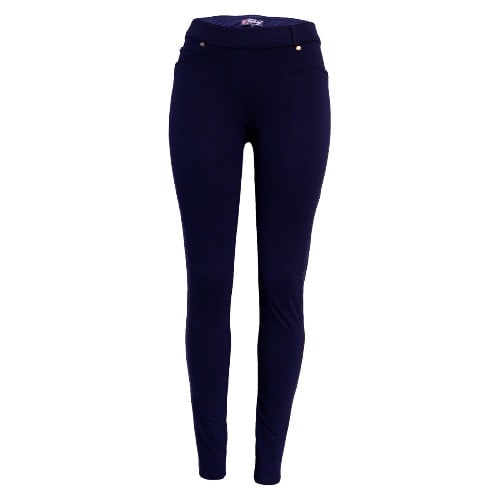 Ladies' Luxury Stoned Thick Jeggings - Navy Blue