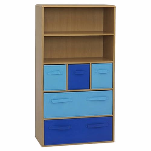 47.3-Inch Bookcase - Brown & Blue