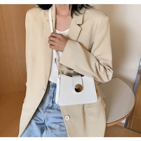 Crocodile Skin Clutch Bag - White