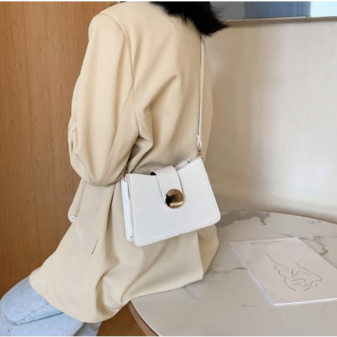 Crocodile Skin Clutch Bag - White